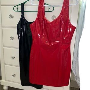 Latex red and black dress